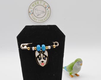 Handmade Beaded Dog Brooch – Dangling Breed Charms, Pet Lover Gift
