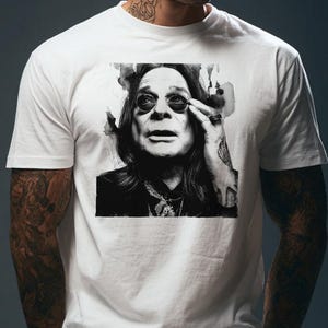 Ozzy Inky Photographic Tribute Unisex T-Shirt, Unique Rock Icon Tee