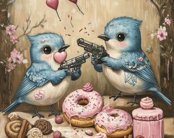 Baking Bad - Cute Bluebird Matte Art Poster Print