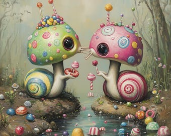 Take it Slow Cute Snail Matte Art Poster Print