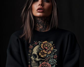 Eternal Bloom Large Print Unisex Lightweight Crewneck Sweatshirt