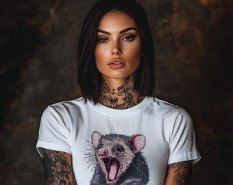 Overstimulated Possum Slim-Fit Graphic T-Shirt