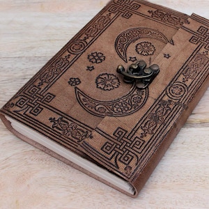 Quaderno di scrittura in pelle di serpente, diario di viaggio unico fatto a mano in rilievo (diario con carta con bordo frastagliato), 200 pagine