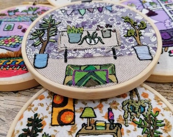 Plant Retro Room Embroidery