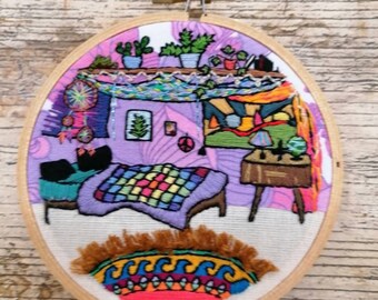 Hippie Retro Room Embroidery