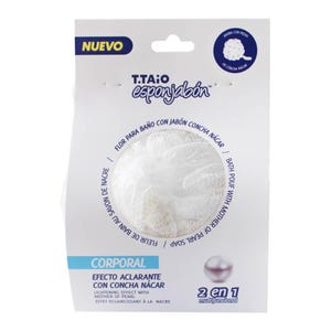 Exfoliating Soap Sponge with Mother of Pearl – 2 in 1 Body Cleansing Pouf