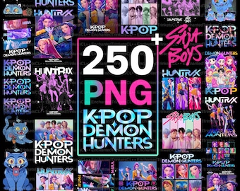 250+ Kpop Demon Hunter PNG Bundle, Huntrix Girls PNG, Saja Boys PNG, Girl Dinner, Demon Hunters Shirt Design, Kpop Shirt Sublimation Designs