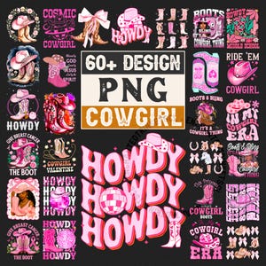 Howdy Babe PNG Bundle, Pink Cowgirl Shirt PNG, Retro Cowgirl Quotes Clipart, Western Sublimation Designs, Cowgirl Western PNG Pack