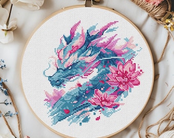 Cross Stitch Pattern Dragon: Printable PDF + Saga file