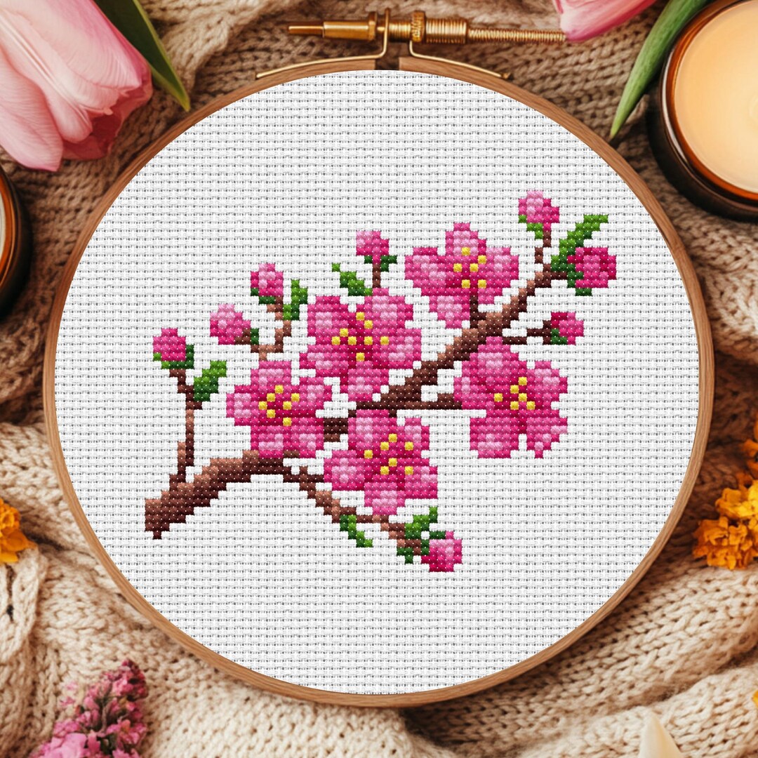 Cross Stitch Pattern Sakura Cherry Blossom: Printable PDF + Saga File ...