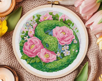 Cross Stitch Pattern Snake: Printable PDF + Saga file
