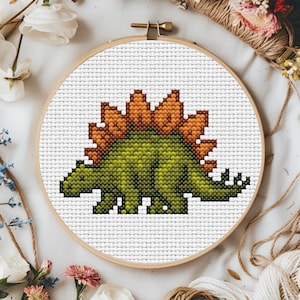 Cross Stitch Pattern Stegosaurus Easy Cross Stitch Pattern for Beginners Dinosaur Cross Stitch Pattern Printable PDF Instant Download