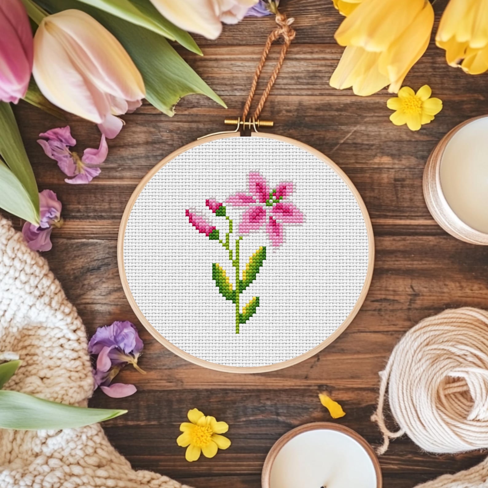Cross Stitch Pattern Lily Flower: Printable PDF + Saga File - Etsy