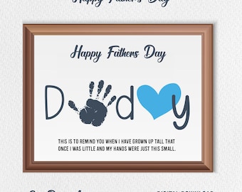 Fathers Day Handprint Printable Craft, Fathers Day Handprint Art, My Daddy Poem Gift for Dad Papa Sentimental Gift from Kids Toddler Baby