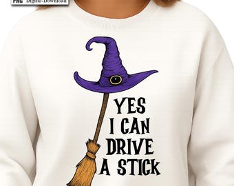 Sí, puedo conducir un coche manual (Png), fiesta de Halloween (Png), palo de bruja (Png), escoba de bruja, regalo de Halloween, bruja divertida de Halloween (Png)