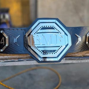 Custom BMF MMA Replica Belt | 2mm / 4mm Brass Championship Title | Real Leather Strap | Brock Lesnar Inspired Gift for Fans