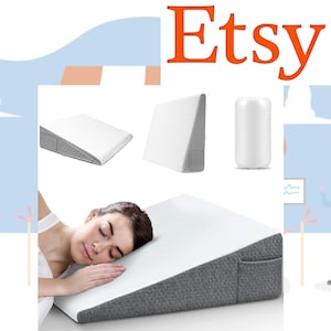 Bettkeil-Anpassungskissen für Acid Reflux, GERD, Linderung von Rücken- und Nackenschmerzen, Schlafapnoe, Schnarchen | Post-chirurgischer Memory Foam waschbarer Bezug