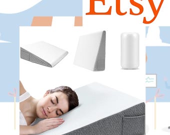 Memory Foam Bed Wedge Pillow: Triangle Support Cushion for Leg Elevation & Snoring Relief