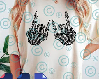 Skeleton Hand PNG Svg For Circut, Rock On Concert Design, Band Graphic Art, Music Digital Download File, Gift For Him