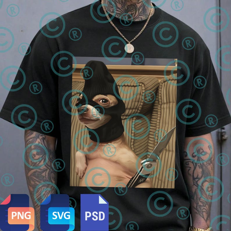 Dog With Pocket Knife Png Svg, Funny Cursed Dog PNG, Unhinged Meme ...