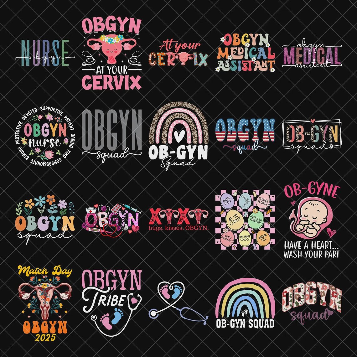 OBGYN Obstetrics and Gynecologist Png Bundle, OBGYN Design Download ...