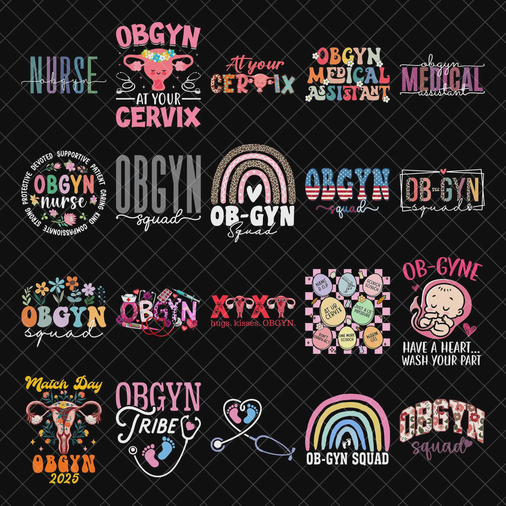 OBGYN Obstetrics and Gynecologist Png Bundle, OBGYN Design Download ...