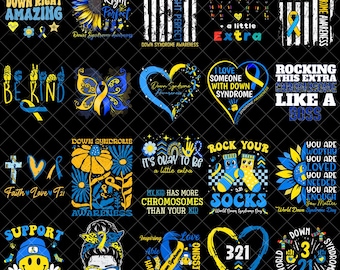 Down Syndrome Awareness PNG Bundle, T21 Awareness Designs, Rock Your Socks World Down Syndrome Day Sublimation