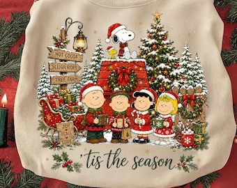 Snoopy Christmas PNG, Cute Snoopy & Woodstock Gift Clipart, Merry Christmas Tree Holiday Shirt Design, Digital Download PNG
