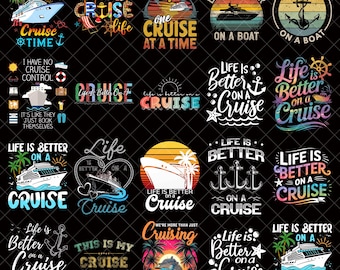 Life is Better on a Cruise sublimation PNG bundle, Instant Digital Download for Sublimation or DTF, Cruise Ship Vacation t-shirt PNG