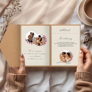Invito di nozze tascabile / biglietto pieghevole / matrimonio civile / matrimonio / ufficio di stato civile / busta / invito / personalizzabile / carta Gmund