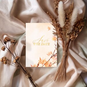 Save the Date Karte / Exklusiv / Hochzeit / Herbsthochzeit / Freie Trauung / Vorankündigung /  Standesamt