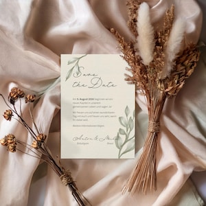 Save the Date Karte / Exklusiv / Hochzeit / Freie Trauung / Vorankündigung /  Standesamt