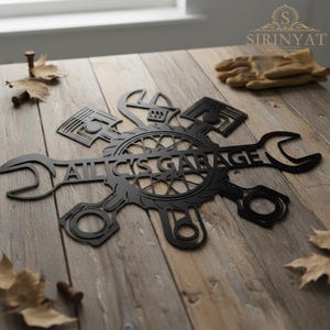 Custom Garage Name Metal Sign,Personalized Workshop Name Sign ,Car Mechanic Repair,Metal Decor,Name Metal Art for Garage,Garage Name Sign image 8