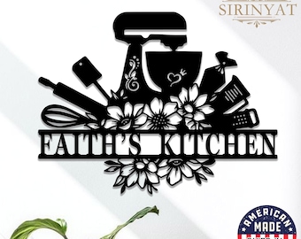 Custom Metal Sign For Kitchen, Gift for Mom, Custom Kitchen Sign Gifts, Personalized Kitchen Signs,Kitchen Wall Decor,Mother's Day Gift