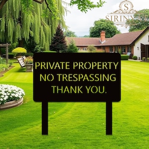 Customized Warning Stake,Custom Yard Sign,Metal Yard Warning Sign, Private Property Sign, Property Signage, House Gift,House Protection Gift