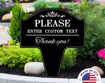 Custom Metal Warning Yard Sign,Personalized Iron Stake for Outdoor,No Trespassing Sign, Private Property Decor,Heavy Duty Housewarming Gift