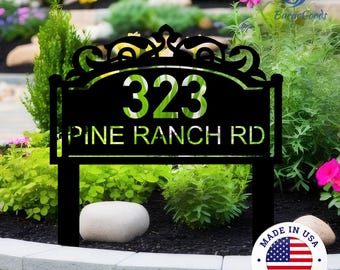 Modern House Number Sign,Custom Address Plaque, Personalized Yard Stake,Contemporary Lawn Numbers, Custom Number Stake,Large Property Marker
