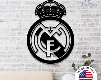 Real Madrid FC Metal Sign,Custom Champions League Wall Decor,Hala Madrid Gift for Fans,Men's Football Gift,Champions League Madrid Wall Art