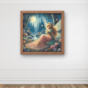 Fairy Vibes | Fairytale Aesthetic, Fairy Home Decor, Cottagecore, Whimsical Wall Art, Woodland Fairies Painting, Floral Fairy, Home Decor