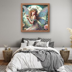 Fairy Vibes | Fairytale Aesthetic, Fairy Home Decor, Cottagecore, Whimsical Wall Art, Woodland Fairies Painting, Floral Fairy, Home Decor