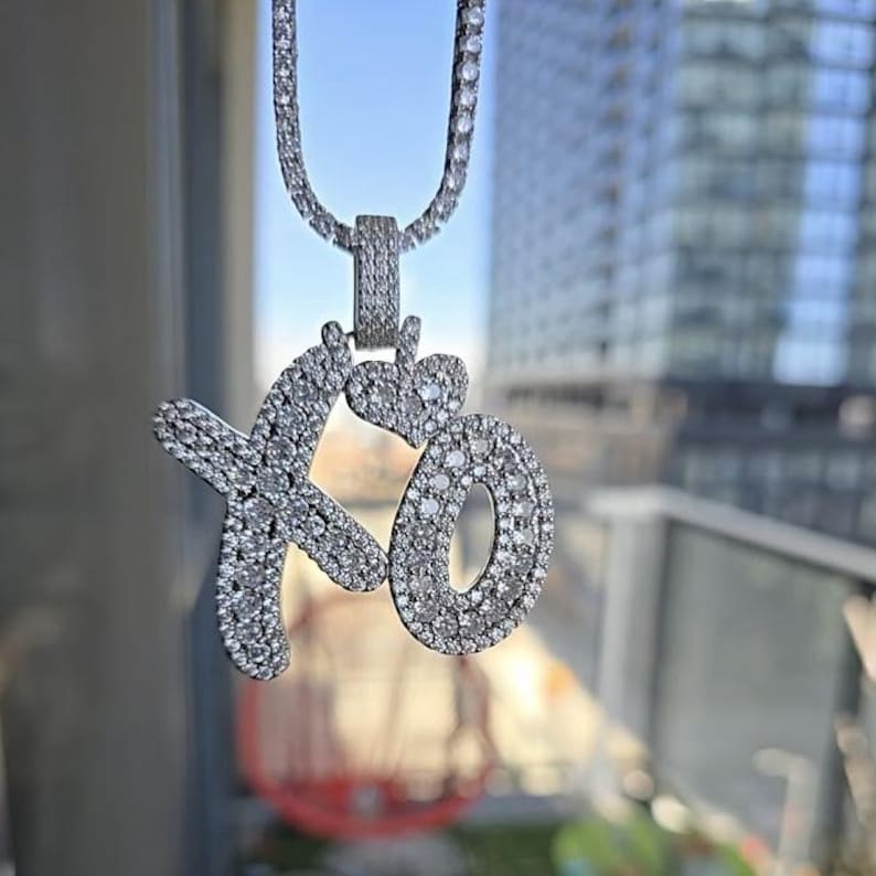 925 Silver Iced-out XO Chain: Timeless XO Pendant & Tennis Chain (925 ...