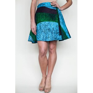 Ankara Short Mini Flare Wrap Skirt Boho Style Cotton African Print Fashion zdjęcie 4