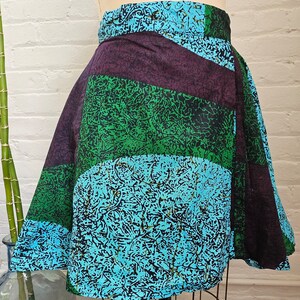 Ankara Short Mini Flare Wrap Skirt Boho Style Cotton African Print Fashion zdjęcie 7