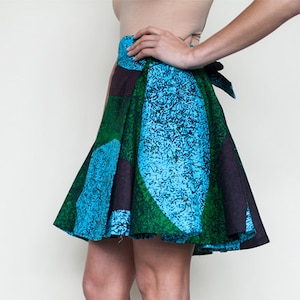 Ankara Short Mini Flare Wrap Skirt Boho Style Cotton African Print Fashion zdjęcie 1