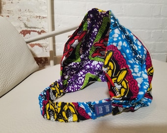 African Print Wide Reversible Headband