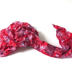 Silk Headscarf, Red Fashion Har Scarf, Pre-tied Boho Style Head Scarves Haircovering for Hair image 4