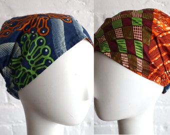 Bandana Style Headband, Coachella, African print, hair band, stretchy elastic back wide headband, head cover headscarf,  hair accessories