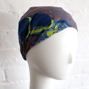 REVERSIBLE HEADBAND, Elastic Back African print hair band, stretchy elastic back bandana style wide head cover headbands, women's image 2