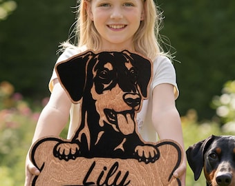 Custom Wood Dog Name Sign: Bone Shape, Personalized Pet Decor