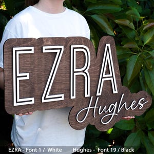 Large Wood Name Sign, Girl Name Sign, Nursery Name Sign, Boy Name Sign, Baby Name Sign, Above Crib Sign, Layered  Cut Out Sign